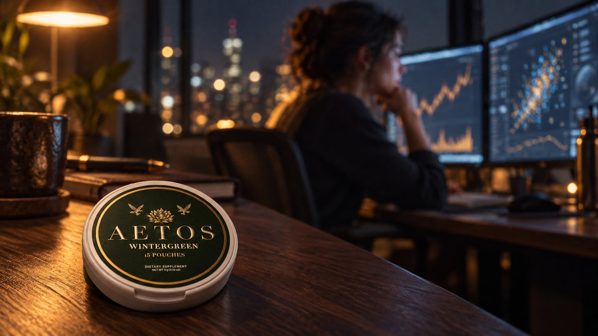 A data scientist at two monitors late at night